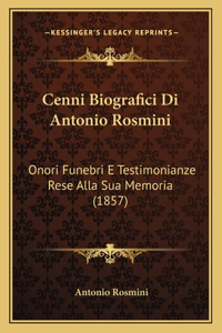Cenni Biografici Di Antonio Rosmini
