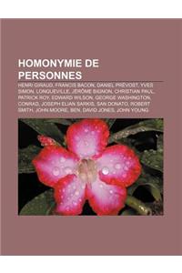 Homonymie de Personnes