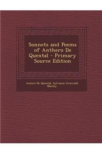 Sonnets and Poems of Anthero de Quental - Primary Source Edition