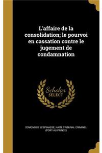 L'affaire de la consolidation; le pourvoi en cassation contre le jugement de condamnation
