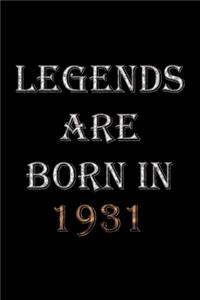 Legends Are Born In 1931 Notebook