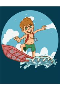 Back To School Surfing Composition Notebook College Ruled Lined Pages(8.5X11)