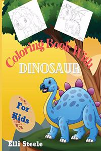 Coloring Book With Dinosaur for Kids