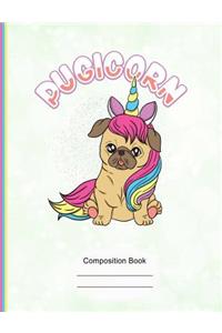 Cute Pugicorn Composition Notebook