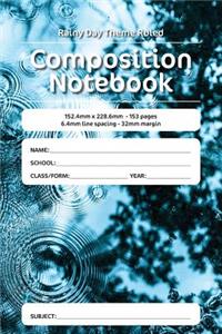 Rainy Day Theme Ruled Composition Notebook