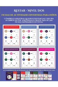 Fichas de actividades divertidas para niños (Restar - Nivel Dos)