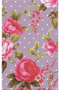 Vintage Rose Pastel Purple Polka Dot Notebook