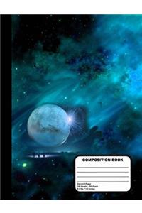 Outer Space Dot Grid Ruled Composition Notebook 200 Journal Pages