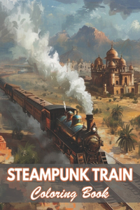 Steampunk Train Coloring Book