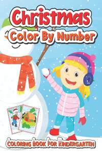 Christmas color by number coloring book for kindergarten