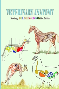 Veterinary Anatomy, zoology coloring book for adults
