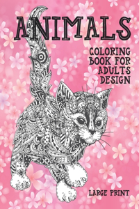 Coloring Book for Adults Design - Animals - Large Print