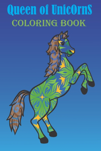 queen of unicorns coloring book