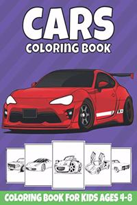 Cars Coloring Book For Kids Ages 4-8