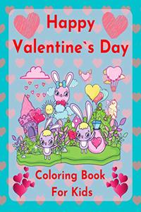 Happy Valentine`s Day Coloring book for kids
