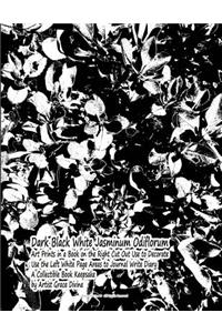 Dark Black White Jasminum Odiflorum Art Prints in a Book