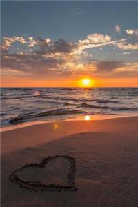 Heart Drawn on a Beach Journal
