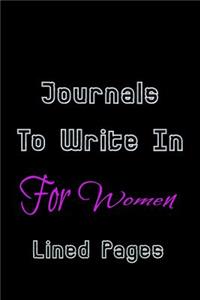 Journals To Write In For Women Lined Pages