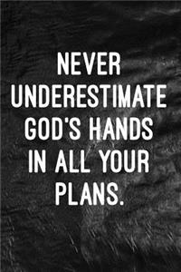 Never underestimate God's hands in all your plans.