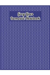 Mechanical Design Grey Lines Isometric Grid Graph Paper Notebook Journal