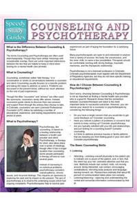 Counseling And Psychotherapy (Speedy Study Guides)