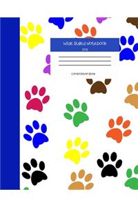Wide Ruled Notebook Dog Composition Book
