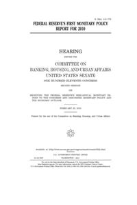 Federal Reserve's first monetary policy report for 2010