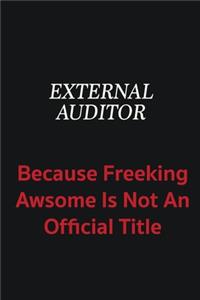 External Auditor because freeking awsome is not an official title