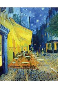 Vincent Van Gogh Cafe Terrace at Night - Wide Ruled Lined Journal