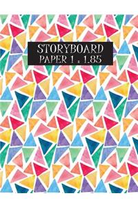 Storyboard Paper: 1:1.85 (Large Print) - The Industry Standard for Storyboard Sketchbooks - 4 Panal withs Narration Lines - Vol.2: Storyboard Paper