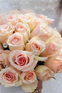 Blush Pink Rose Bridal Bouquet with Diamonds Notebook