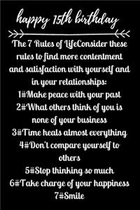 happy15th birthday The 7 Rules of Life