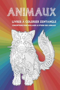 Livres à colorier Zentangle - Conceptions pour soulager le stress des animaux - Animaux