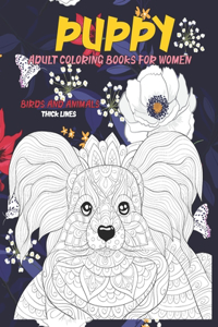 Adult Coloring Books for Women Birds and Animals - Thick Lines - Puppy