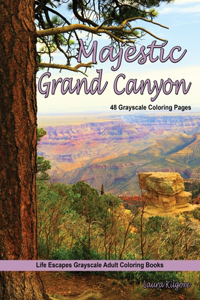 Majestic Grand Canyon Grayscale Adult Coloring Book