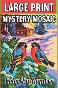 large print mystery mosaic color by number