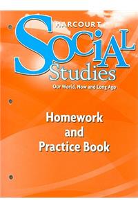 Harcourt Social Studies: Homework and Practice Book Student Edition Grade K
