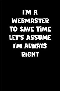 Webmaster Notebook - Webmaster Diary - Webmaster Journal - Funny Gift for Webmaster