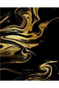 Black and Gold Marble Composition Notebook - Large Unruled Notebook - 8x10 Blank Notebook (Softcover Journal / Notebook / Sketchbook / Diary)