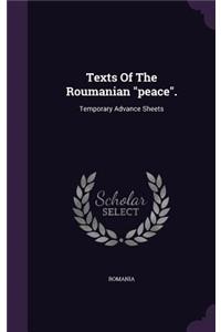 Texts Of The Roumanian 