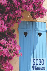 2020 Planner: A Colorful 2020 Planner with Hot Pink Bougainvilleas hanging over a House with a Blue door, for Gardeners, Flower enthusiasts, or Anyone who Loves B