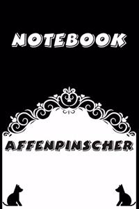 Affenpinscher Notebook: Black and White notebook, Decorative Journal for Affenpinscher Lover: Notebook /Journal Gift, Black and White,100 pages, 6x9, Soft cover, Mate Finis