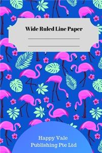 Cute Flamingo Theme Wide Ruled Line Paper
