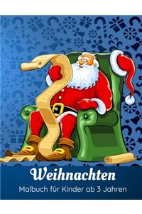 Weihnachten Malbuch für Kinder ab 3 Jahren