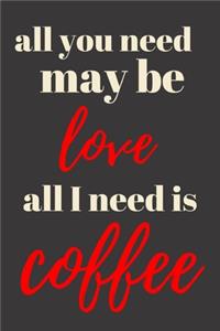 All you need may be love all I need is coffee