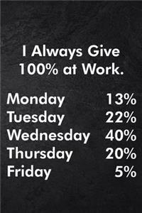 I Always Give 100% at Work.