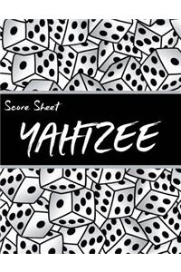 Yahtzee Score Sheet: Yahtzee Game Record Keeper Book, Yahtzee Score, Yahtzee Score Card, Write in the Player Name and Record Dice Thrown, Size 8.5 X 11 Inch, 100 Pages