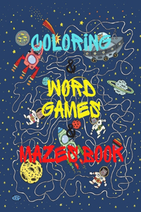 coloring and word games & Mazes book: little activity book for kids