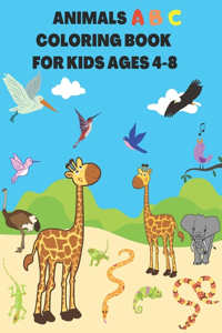 Animals Abc Coloring Book for Kids Ages 4-8
