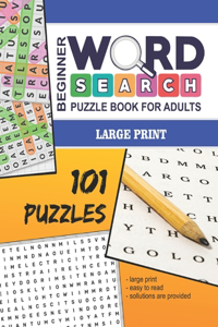 Beginner Word Search Puzzle Book For Adults - Large Print